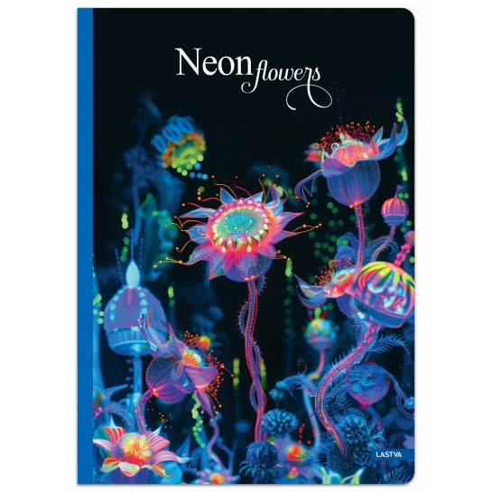 Sąsiuvinis(platus) A5 12lap 80g lang NEON FLOWERS