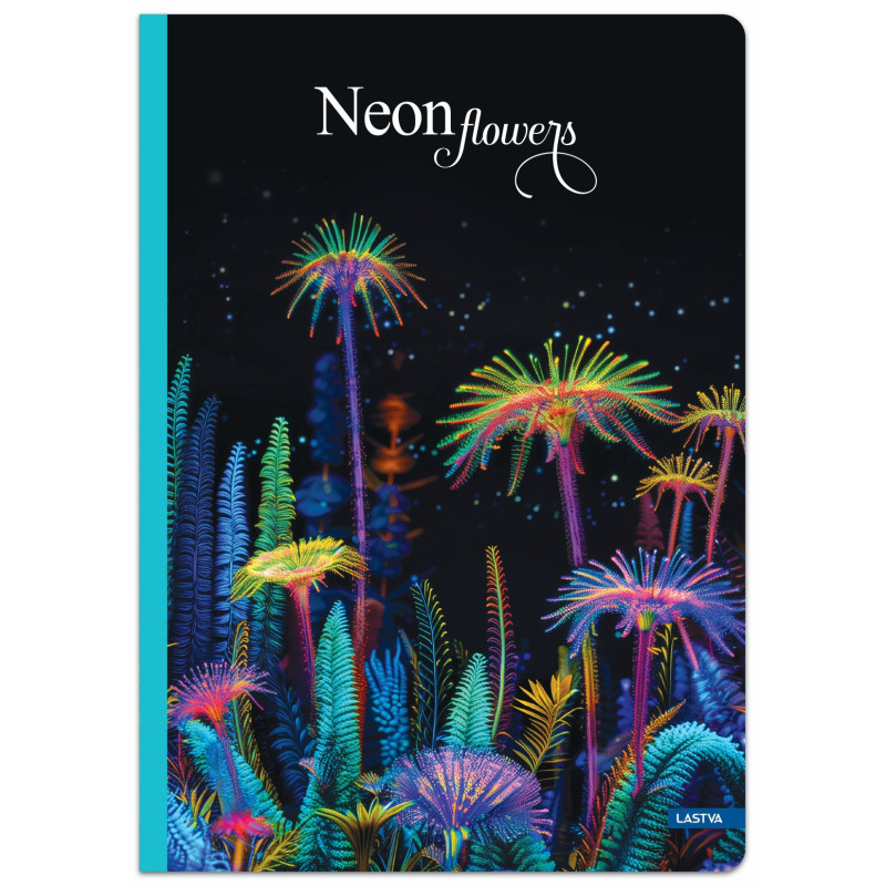 Sąsiuvinis(platus) A5 12lap 80g lang NEON FLOWERS