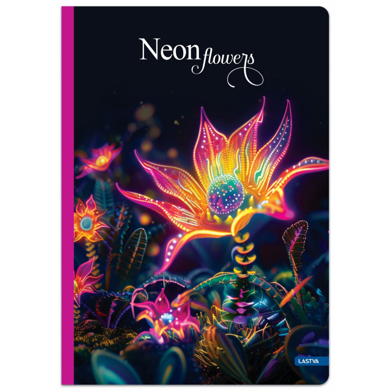 Sąsiuvinis(platus) A5 12lap 80g lang NEON FLOWERS