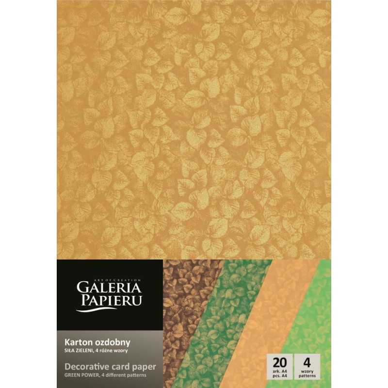 Dekoratyvinis popierius SILA ZIELENI A4 mix 200g 20lap