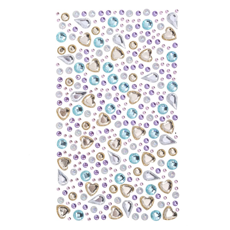 Dekor.lipnūs kristalai ŠIRDYS pastelinių sp. 355vnt.