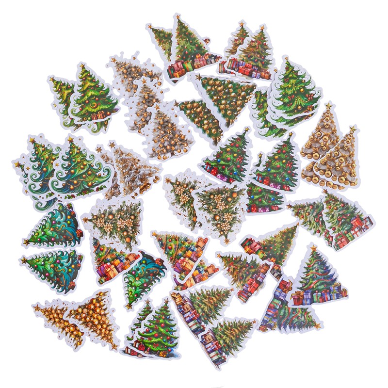 Viniliniai lipdukai ŠVENTINĖS EGLUTĖS 4-6cm, 46vnt.