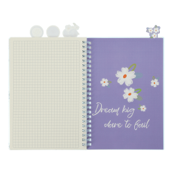 Sąsiuvinis su spirale, plastikiniu viršeliu ir 4 skirtukais ARABESKI  A5 80lap., lang.melsvas