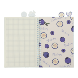 Sąsiuvinis su spirale, plastikiniu viršeliu ir 4 skirtukais ARABESKI  A5 80lap., lang.melsvas