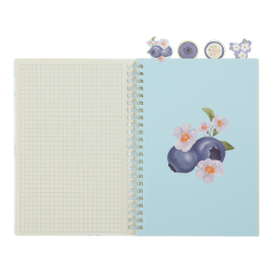 Sąsiuvinis su spirale, plastikiniu viršeliu ir 4 skirtukais ARABESKI  A5 80lap., lang.melsvas