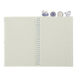 Sąsiuvinis su spirale, plast.viršeliu ir 4 skirtukais ARABESKI  A5 80lap., lang.melsvas