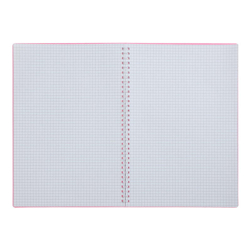 Sąsiuvinis su spirale, plastikiniu viršeliu BAROCCO A4 80lap., lang.,rausvas