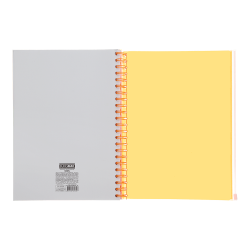 Sąsiuvinis su spirale, plastikiniu viršeliu NEON A4 120lap., lang., oranžinis