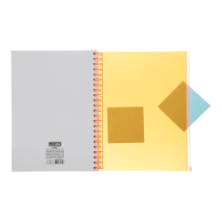 Sąsiuvinis su spirale, plastikiniu viršeliu NEON A4 120lap., lang., oranžinis