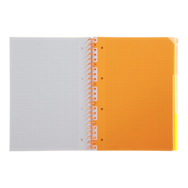 Sąsiuvinis su spirale, plastikiniu viršeliu NEON A4 120lap., lang., šv.žalias