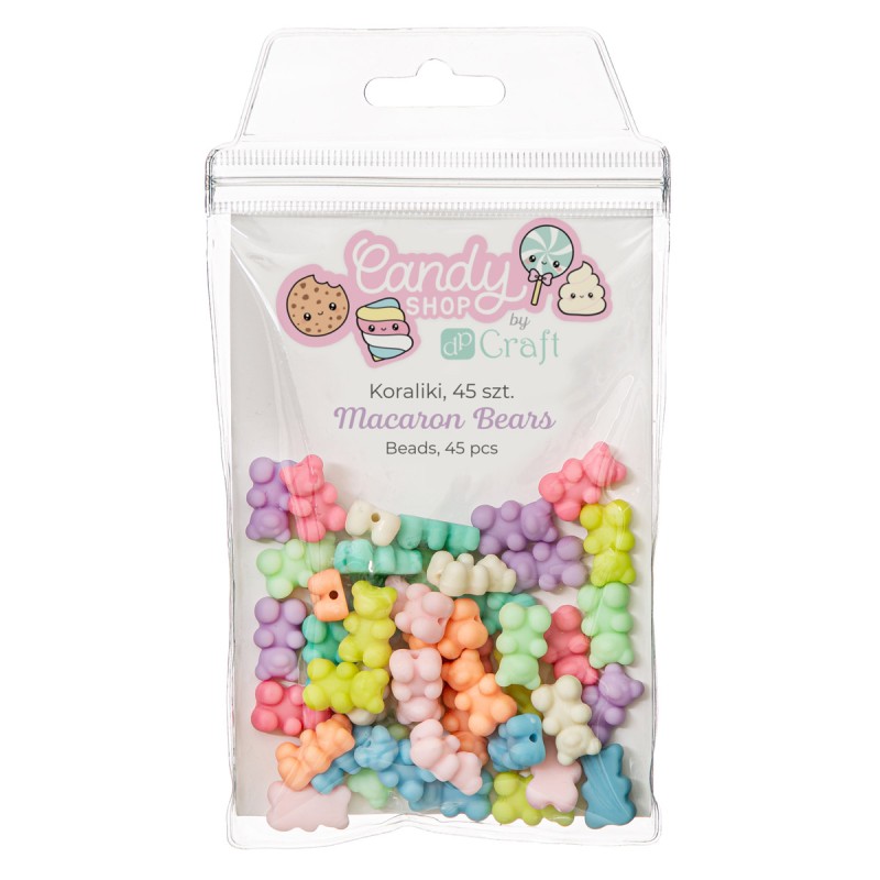 Karoliukai akriliniai MEŠKIUKAI 45vnt.