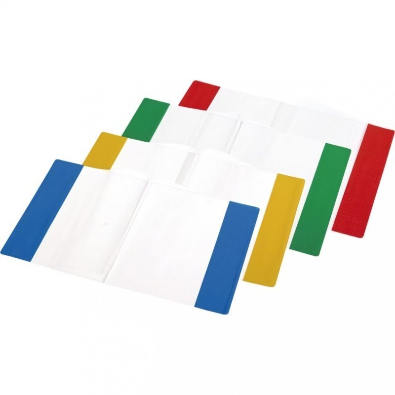 Aplankalai su skaidriu, spalvotu kraštu, A4 10vnt