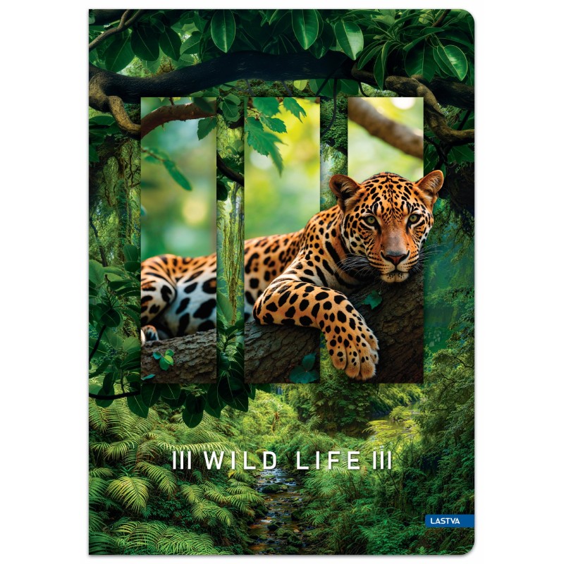Knyga A5 96lap. 70g WILD LIFE lang.