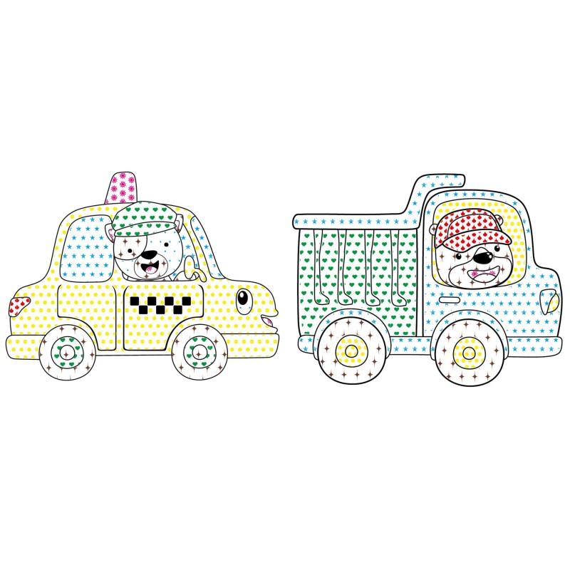 Knygutė spalvinimo vandeniu JUOKINGI AUTOMOBILIAI art_selena_ua 20x20 3+