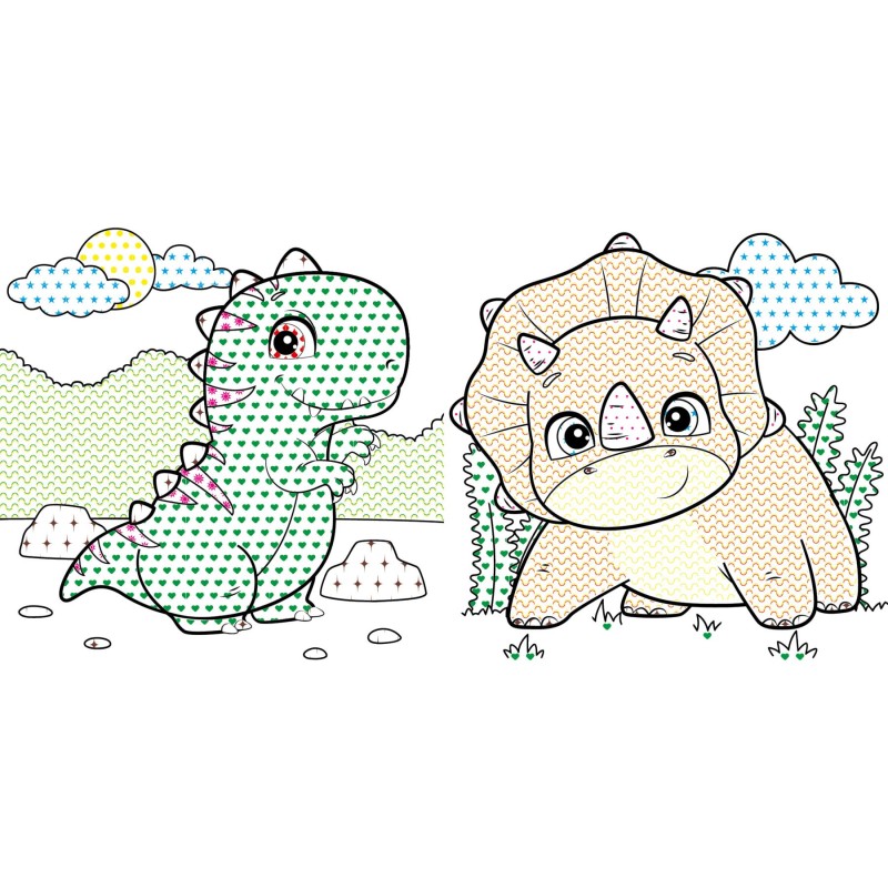 Knygutė spalvinimo vandeniu DINOZAURAI 20x20 3+
