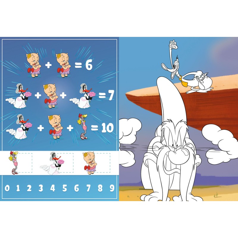 Knygutė spalvinimui su lipdukais LOONEY TUNES: Juokingas zuikis Warner Bros