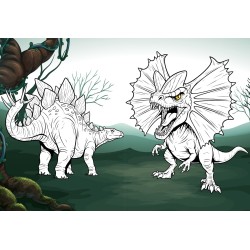 Knygutė spalvinimui su lipdukais PLĖŠRIEJI DINOZAURAI