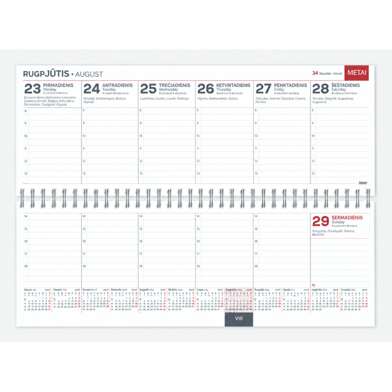 Kalendorius stalinis MEMO CARD black cat